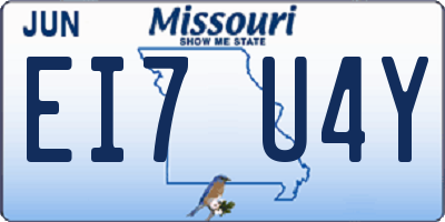 MO license plate EI7U4Y