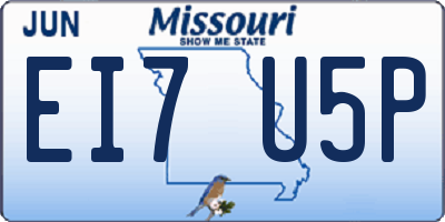 MO license plate EI7U5P