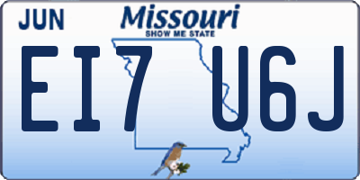 MO license plate EI7U6J