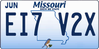 MO license plate EI7V2X