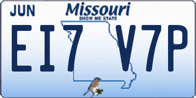 MO license plate EI7V7P