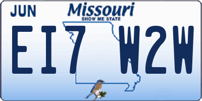 MO license plate EI7W2W
