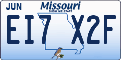MO license plate EI7X2F