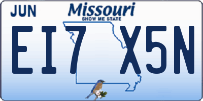 MO license plate EI7X5N