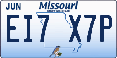 MO license plate EI7X7P