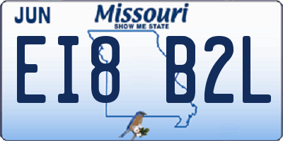 MO license plate EI8B2L