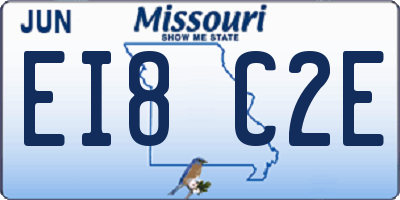 MO license plate EI8C2E