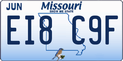 MO license plate EI8C9F
