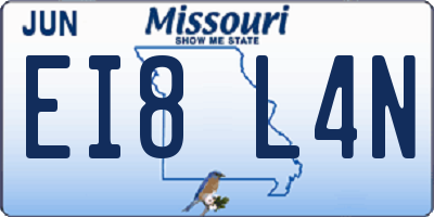 MO license plate EI8L4N