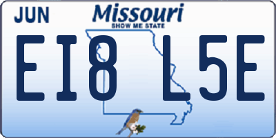 MO license plate EI8L5E