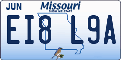 MO license plate EI8L9A