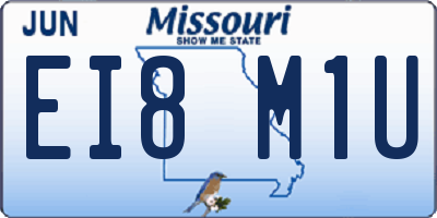 MO license plate EI8M1U