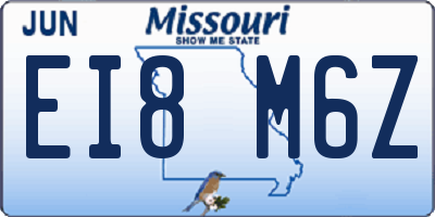 MO license plate EI8M6Z