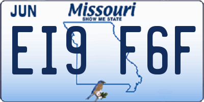 MO license plate EI9F6F