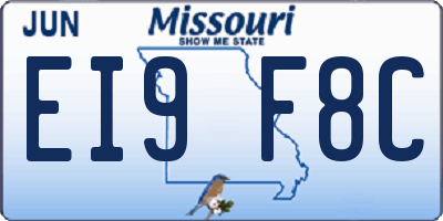 MO license plate EI9F8C