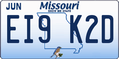 MO license plate EI9K2D