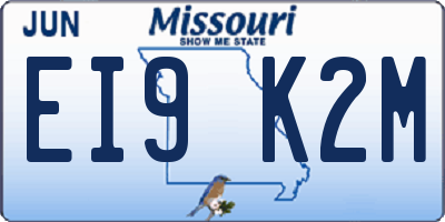 MO license plate EI9K2M