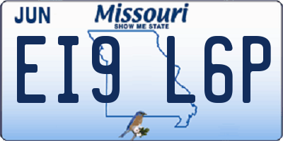 MO license plate EI9L6P