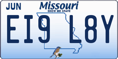 MO license plate EI9L8Y