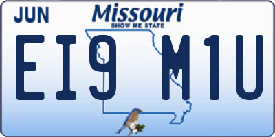 MO license plate EI9M1U