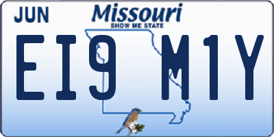 MO license plate EI9M1Y
