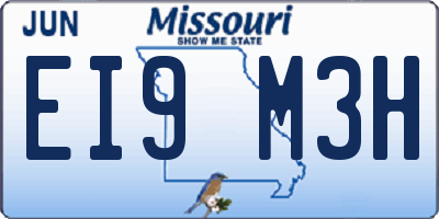 MO license plate EI9M3H
