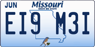 MO license plate EI9M3I