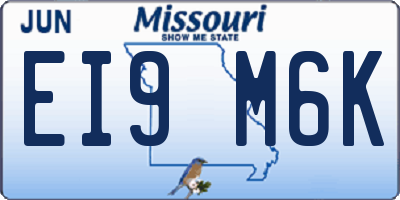 MO license plate EI9M6K