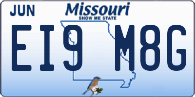 MO license plate EI9M8G