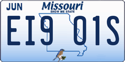 MO license plate EI9O1S