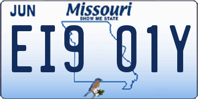 MO license plate EI9O1Y
