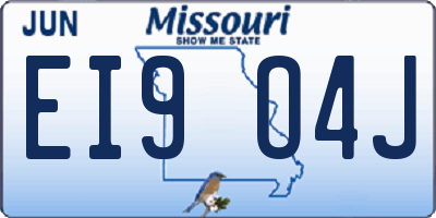 MO license plate EI9O4J