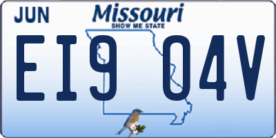 MO license plate EI9O4V