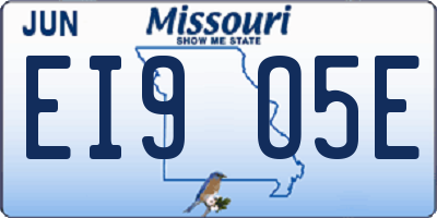 MO license plate EI9O5E