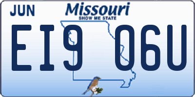 MO license plate EI9O6U