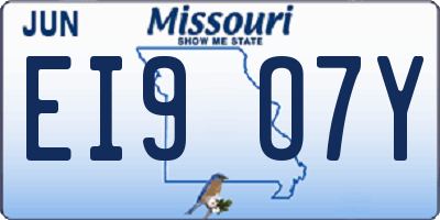 MO license plate EI9O7Y