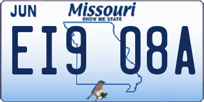 MO license plate EI9O8A