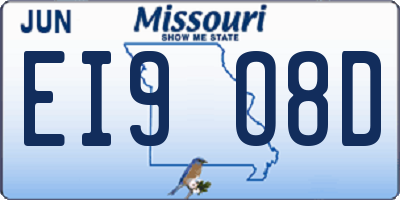 MO license plate EI9O8D