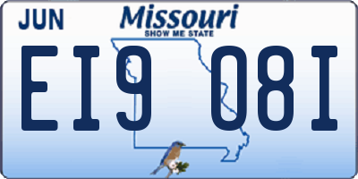 MO license plate EI9O8I
