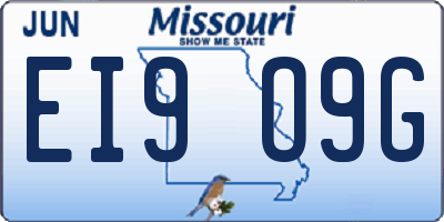 MO license plate EI9O9G