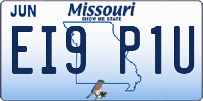 MO license plate EI9P1U