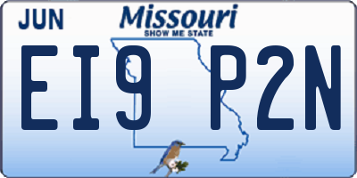 MO license plate EI9P2N