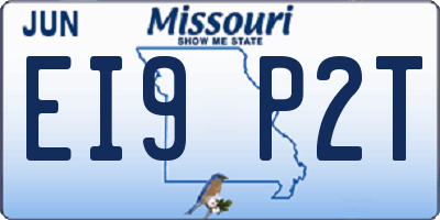MO license plate EI9P2T