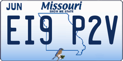 MO license plate EI9P2V