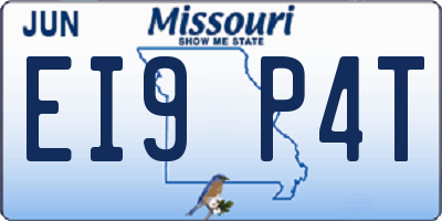MO license plate EI9P4T