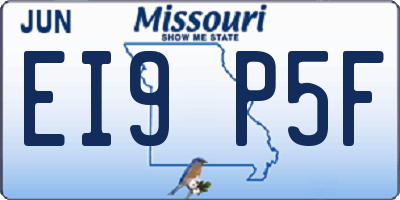 MO license plate EI9P5F
