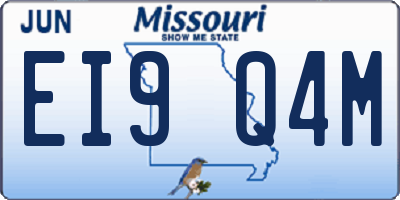 MO license plate EI9Q4M