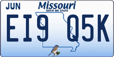 MO license plate EI9Q5K