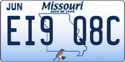 MO license plate EI9Q8C