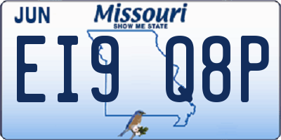 MO license plate EI9Q8P
